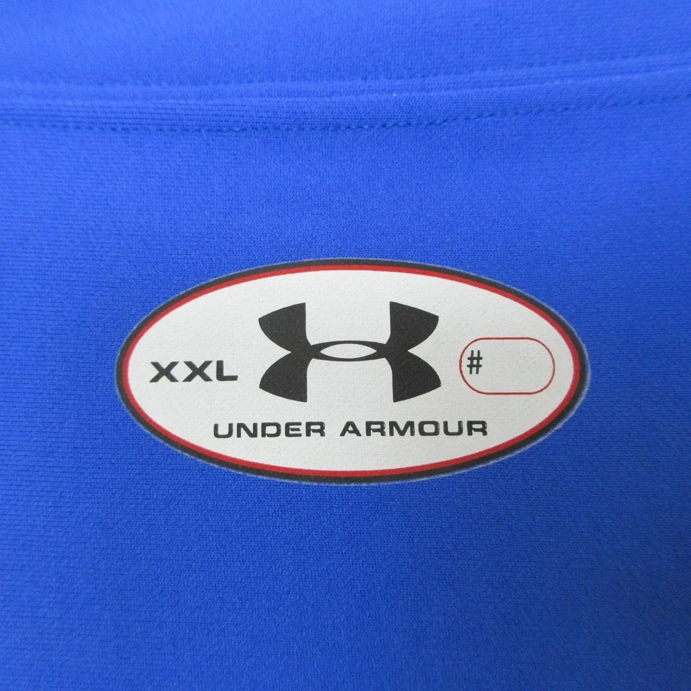 Vintage Under Armour Base Layer Shirt Mens XXL Blue Compression Mock Neck Y2K